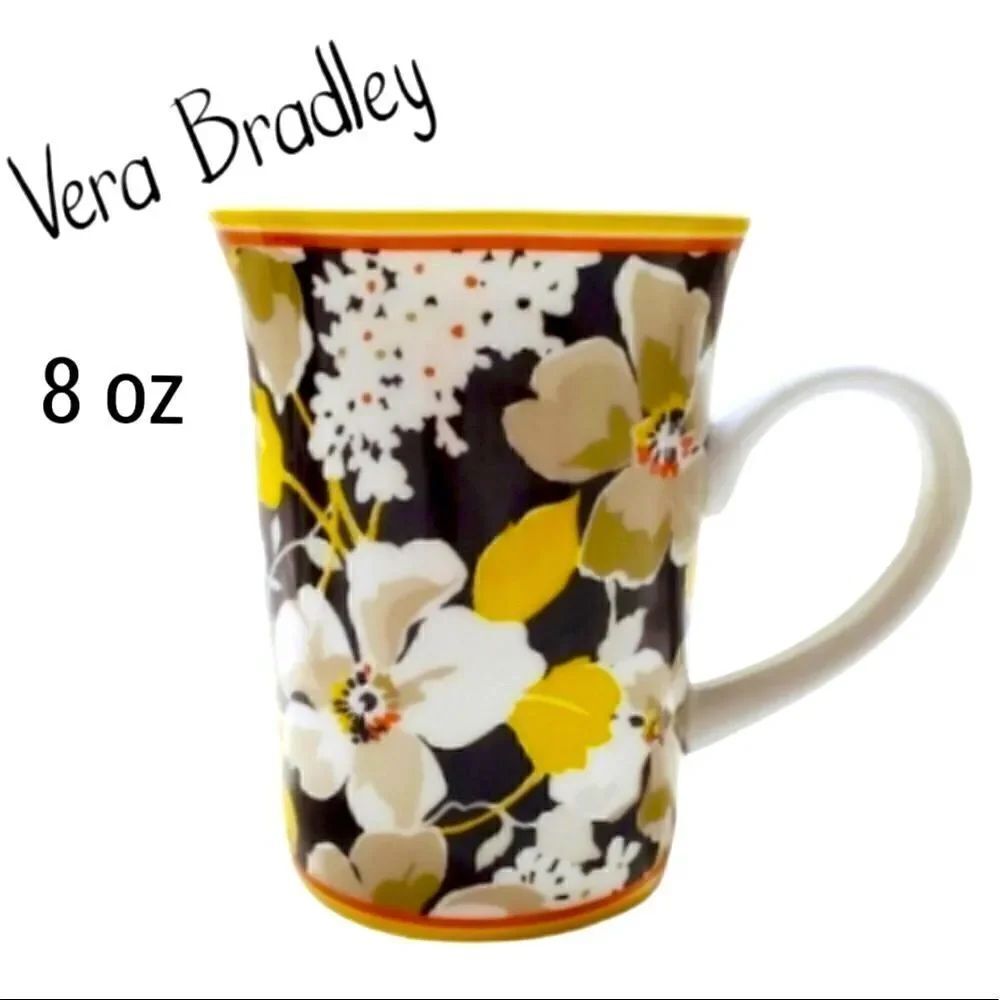 Vera Bradley Black Floral Mug